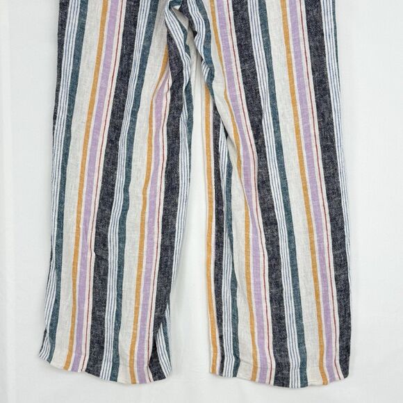 OLD NAVY Linen Pants Women Small Striped Straight Leg Pull-On Drawstring Casual - Picture 7 of 16